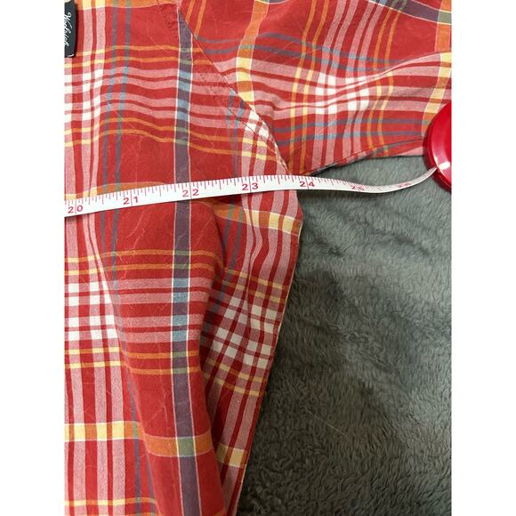 Woolrich Men’s red multicolored Long Sleeve Button down, size XL - Picture 8 of 9